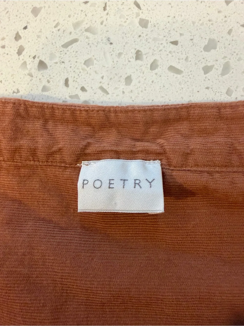 Poetry Linen Blend Button Down Shirt Size 18 Rust Orange Boho Cottagecore - Picture 5 of 6